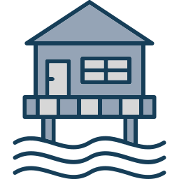 Beach hut icon