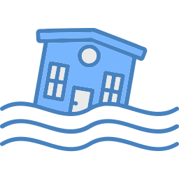 Flooded house icon