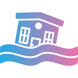 casa inundada icono