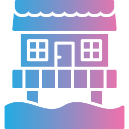 Beach hut icon