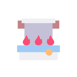 Pot on fire icon