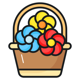 Flower basket icon