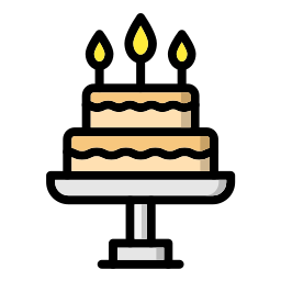 pastel de cumpleaños icono