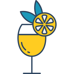 Cocktail glass lemon icon
