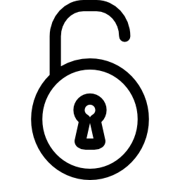 cerradura abierta icono