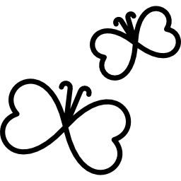 borboletas em forma de coração Ícone