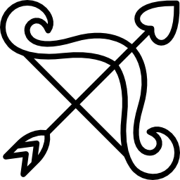 arco e freccia di cupido icona