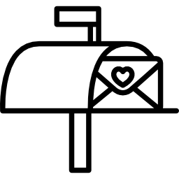 caixa de correio com carta de amor Ícone