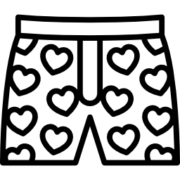 boxershorts met hartjespatroon icoon