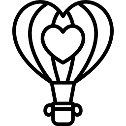mongolfiera a forma di cuore icona