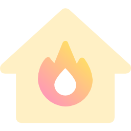 casa in fiamme icona