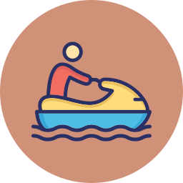 barco a motor icono