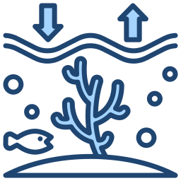 acidificación oceánica icono