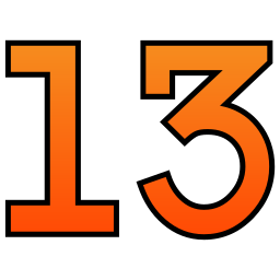 número 13 icono