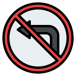 No turn left icon