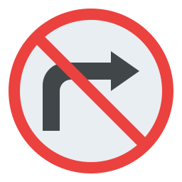 No turn right icon