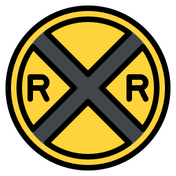 Railroad crossing icon