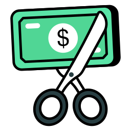 Cut money icon