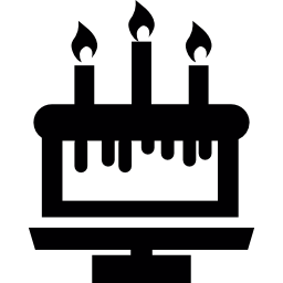 Birthday cake with Three Candles icon