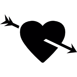 corazón atravesado por una flecha icono