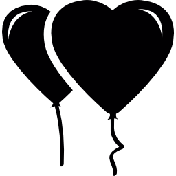 dwa balony w kształcie serca ikona