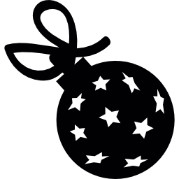 Ball with stars and ribbon icon