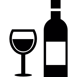 copo e garrafa de vinho Ícone