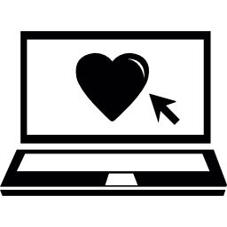 computer portatile con un cuore icona