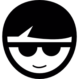 Teenager with sun glasses icon