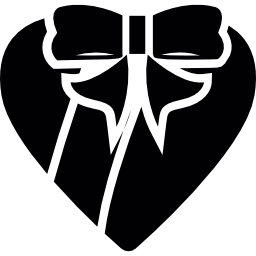 scatola a forma di cuore con un nastro icona