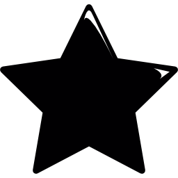 Solid star shape of five points icon