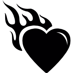 cuore in fiamme icona