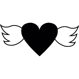 tatuaggio cuore e ali icona