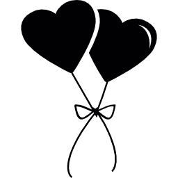 un par de globos de corazones icono
