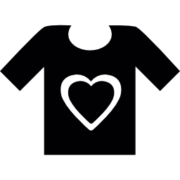camiseta con corazón icono