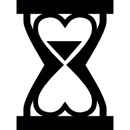 piaskowy zegar w kształcie serca ikona
