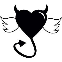 corazón de diablo con alas icono