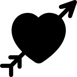 cuore con freccia icona