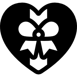 caja de bombones en forma de corazón icono