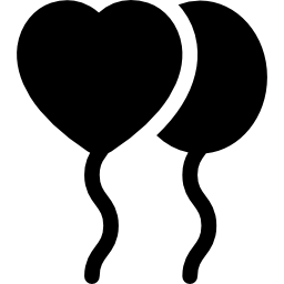 globos en forma de corazón icono