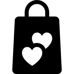 bolsa de compras del día de san valentín icono