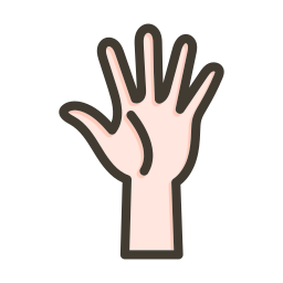 steek je hand op icoon