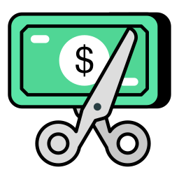 Cut money icon