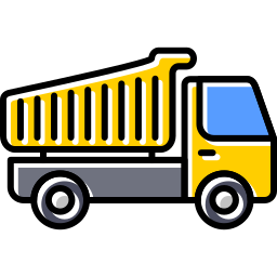 camión volquete icono
