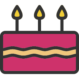 pastel de cumpleaños icono