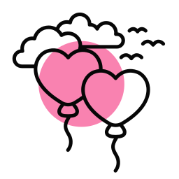 Love balloons icon