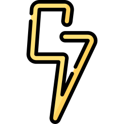 Neon lightning icon