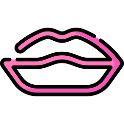 Neon lips icon