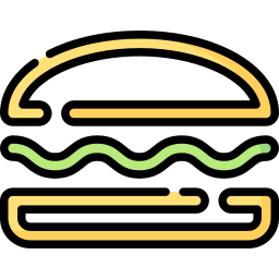 hamburger al neon icona
