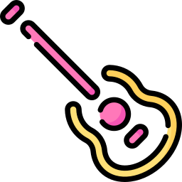 Neon guitar icon